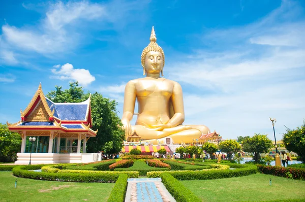 Big golden Buddha at Wat Muang of Ang Thong province Thailand — Stock Photo, Image