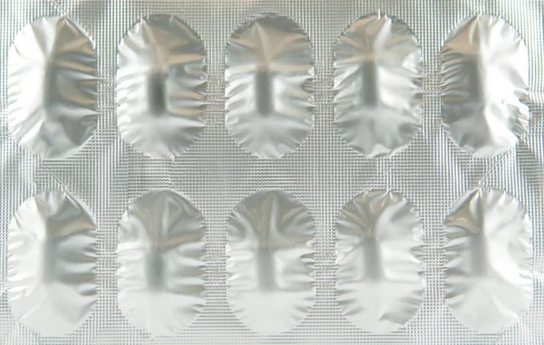 Aluminium folia blister pasek biały — Zdjęcie stockowe