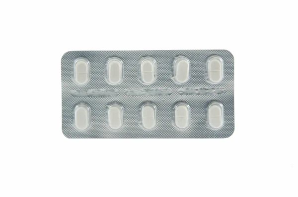 Tabletka leku w przezroczyste opakowanie blister — Zdjęcie stockowe