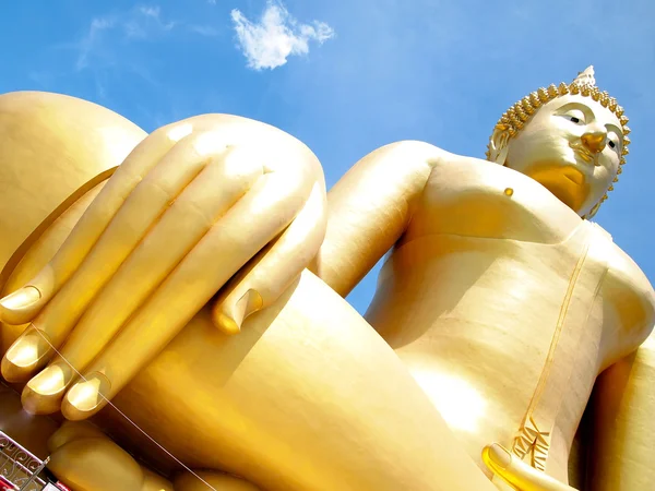 Big golden Buddha at Wat Muang of Ang Thong province Thailand — Stock Photo, Image
