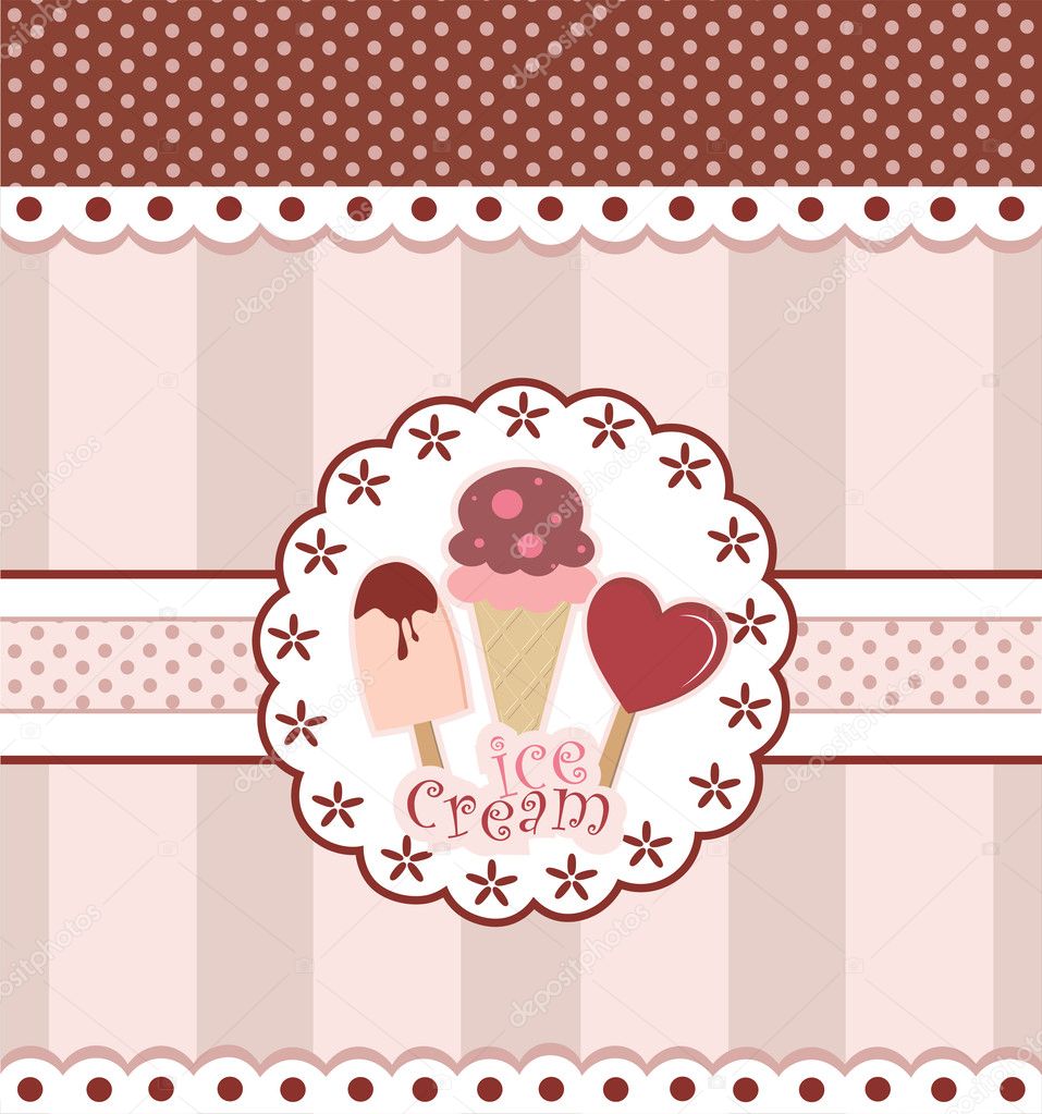 Sweet Card Design With Ice Cream