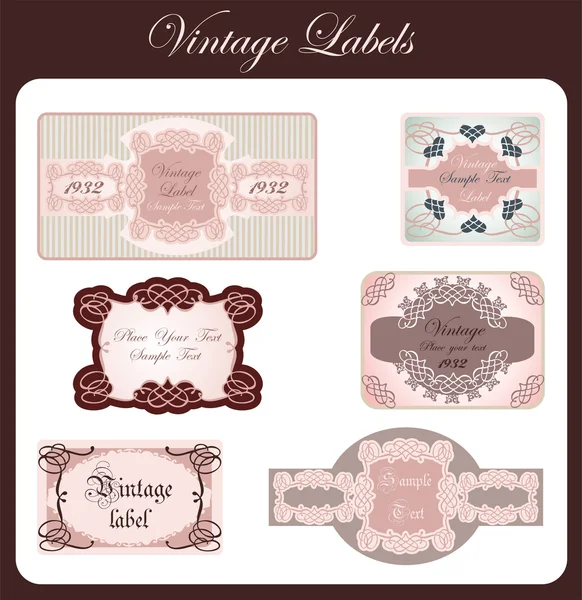 Set etichette vintage — Vettoriale Stock