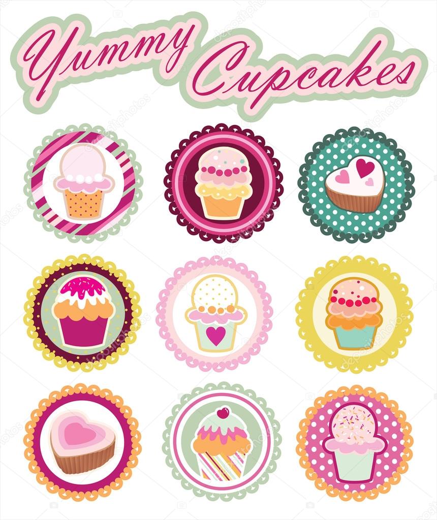 Sweet Yummy Cupcakes Set