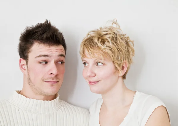 Young couple looking at each other. — Stock Photo, Image