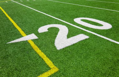 Twenty yard line - football with natural lighting clipart