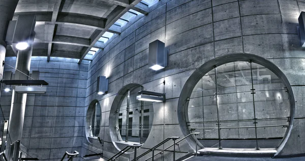 Underground HDR metro station panorama — Stock Photo, Image