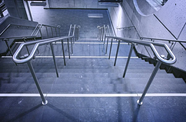 Underground modern staircase in the metro station — Stock Photo, Image