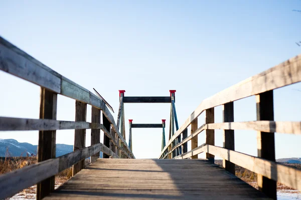 Die Brücke auf dem Feld — Stockfoto