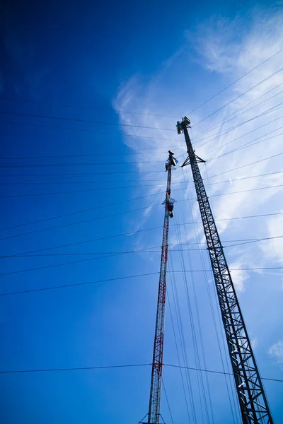 Pole with electrical wires — Stock Photo, Image