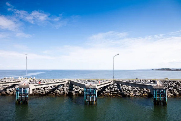 Blick auf Seebrücke und Hafen — Stockfoto