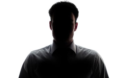 gömlek ve kravat giyen işadamı portresi siluet