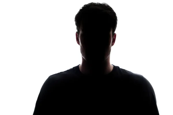 Typische bovenlichaam man silhouet dragen een tshirt — Stockfoto