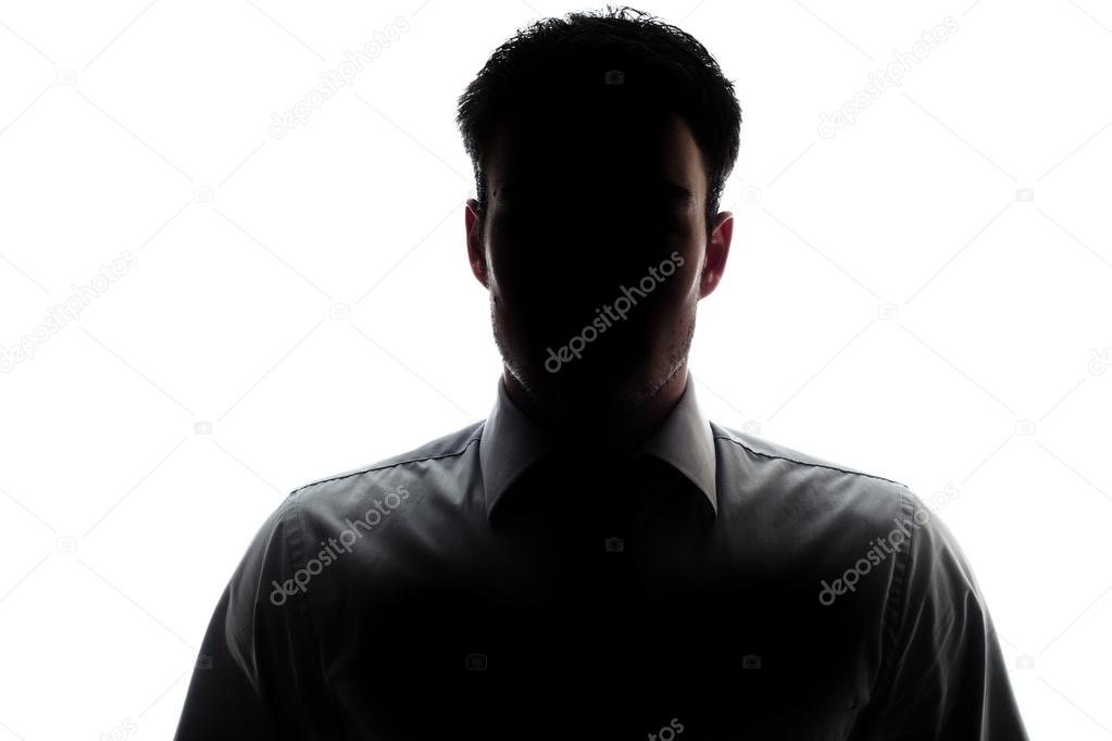 Businessman portrait silhouette wearing a shirt and tie