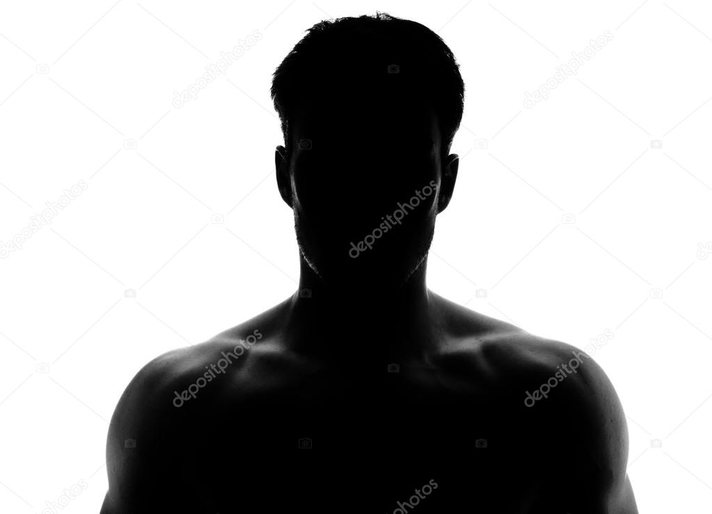 Muscular silhouette of a young man