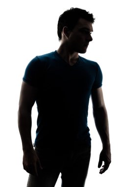 hombre musculoso en silueta