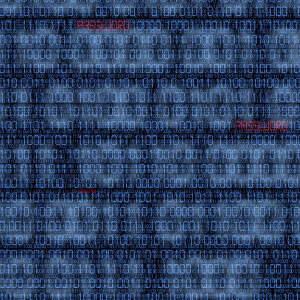 Binaire codes met gehackte wachtwoord — Stockfoto