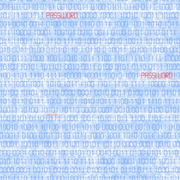 Códigos binários com senha hackeado — Fotografia de Stock