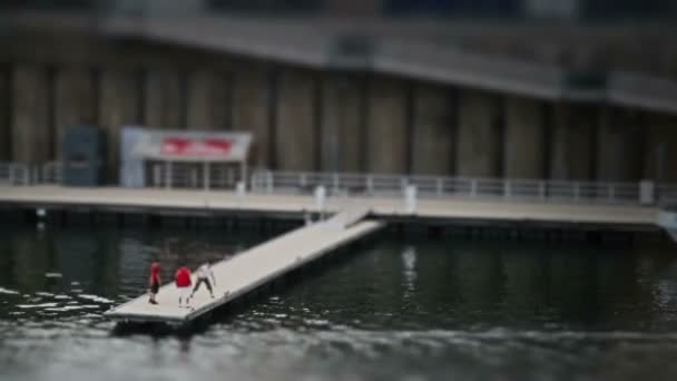 Old port docs tilt shift — Stock videók