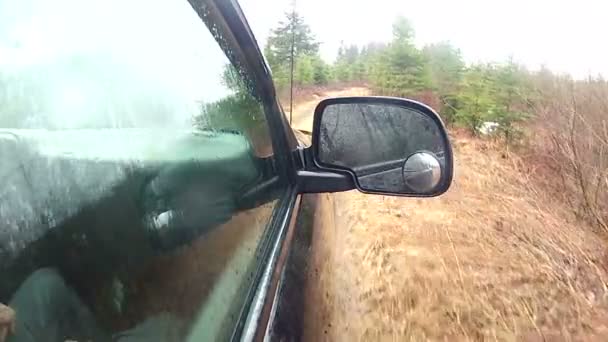 Samochód zawieszenie dirt road — Wideo stockowe