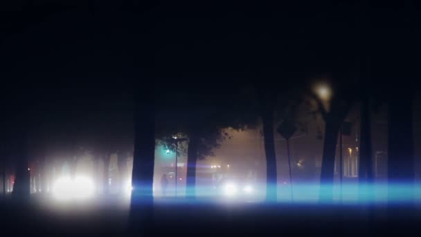 Night Scene roadway — Stock Video