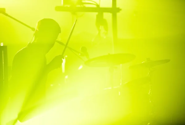 Drumer in silhouette — Stock Photo, Image