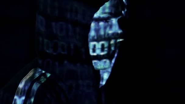 Хакер портрет — стокове відео