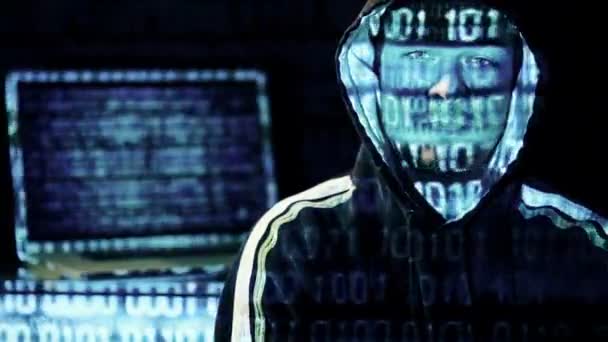 Retrato de hacker — Vídeo de Stock