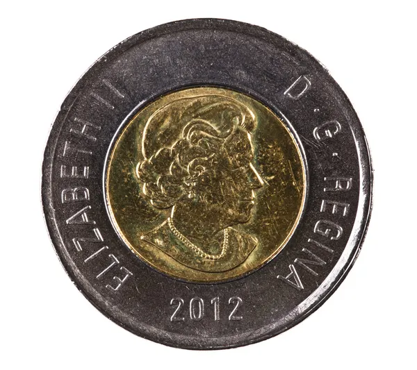 Ottawa, Canada, Avril 13, 2013, A brand new shiny 2012 Canadian two dollars — Zdjęcie stockowe