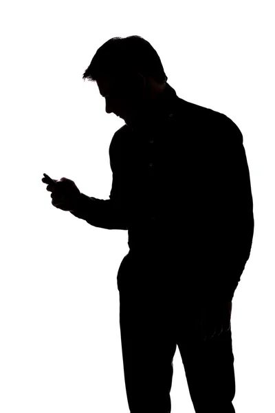 Man texting with one hand — Stock Photo, Image