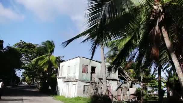 San andres island gator, byggnader och området från inuti en bil. — Stockvideo