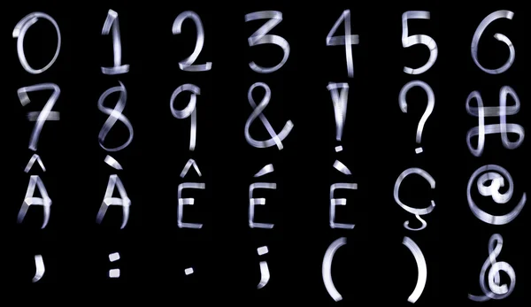 Light Painting Numeral Alphabet — Stock Photo, Image