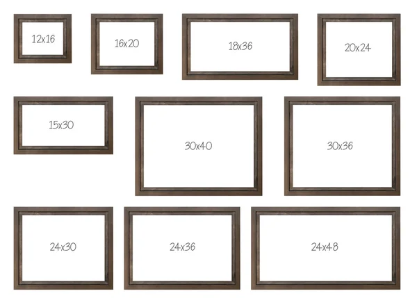 The Ten Most popular Selling Frames Dimensions — Stock Photo, Image
