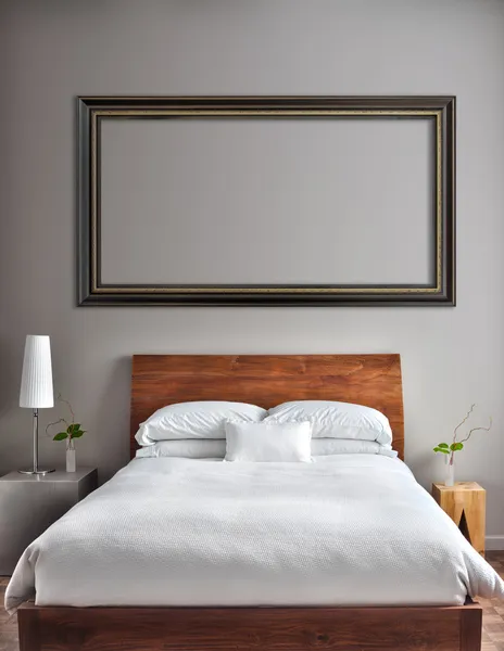 Красива чиста і сучасна спальня — стокове фото