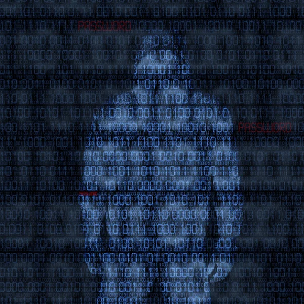 Binary codes with hacked password — Stock Photo, Image