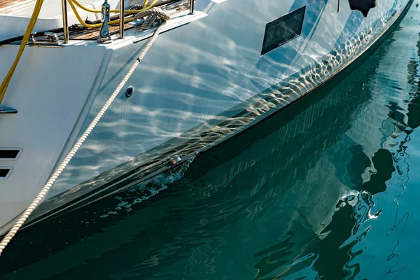 Éblouissement Soleil Bord Yacht Blanc — Photo