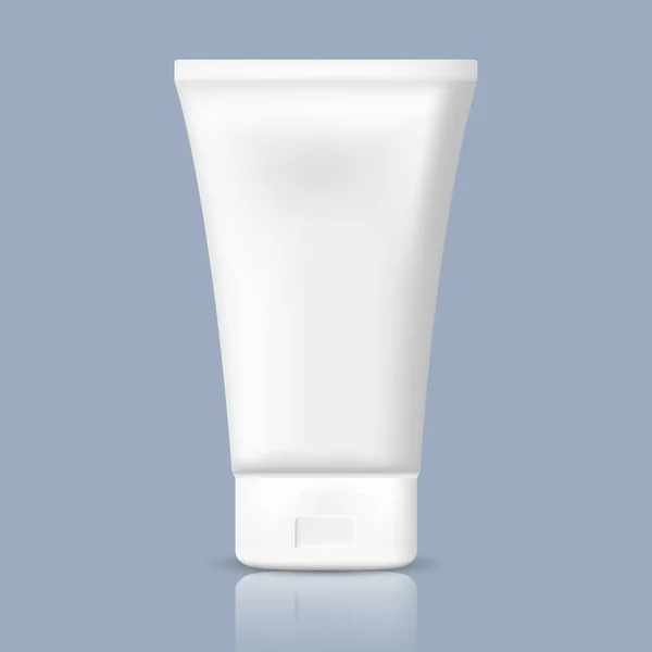 Vector drawing. Tube of cream or gel, in grey and white tones — Stok Vektör