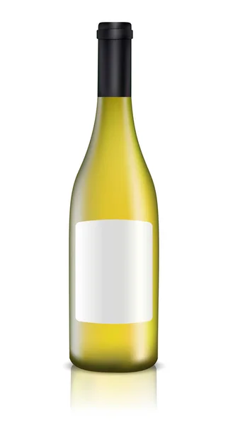 Vector drawing. Mockup of glass bottle for white wine.