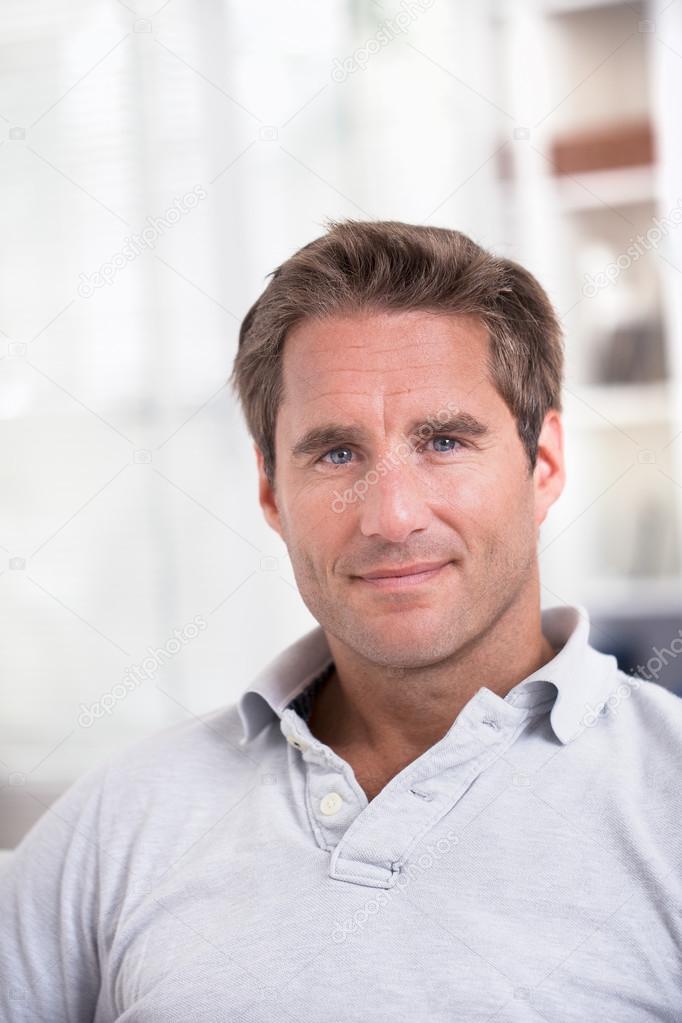 Portrait of a man alone, indoor