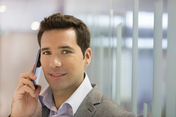 Empresario hablando por teléfono móvil — Foto de Stock