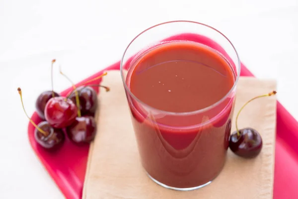 Vaso Jugo Cereza Fría — Foto de Stock