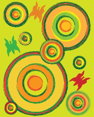 soyut halkalar ve kelebekler kartı