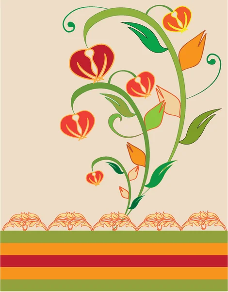 Primavera floral bouquet invitación tarjeta — Vector de stock