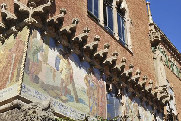 Mosaic on Hospital of Saint Paul. Barcelona. Spain — Stock Photo, Image