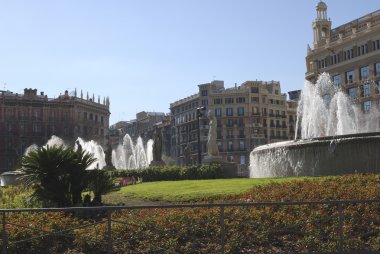 Placa de catalunya. Barselona. İspanya