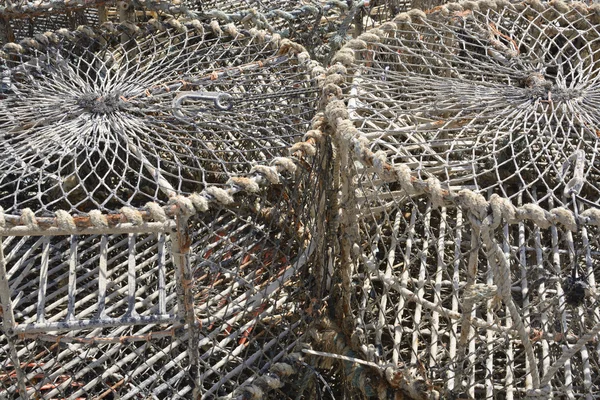 Crab pots at Brighton Marina. England — Stock Photo, Image