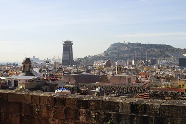 Střešní pohled od barcelonské katedrály. Španělsko — Stock fotografie