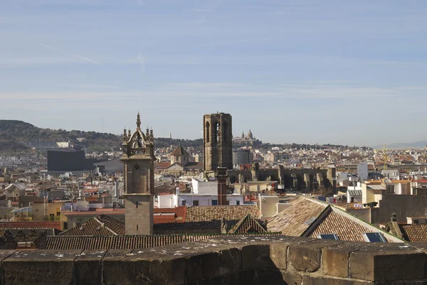 Vue sur le toit depuis la cathédrale de Barcelone. Espagne — Photo