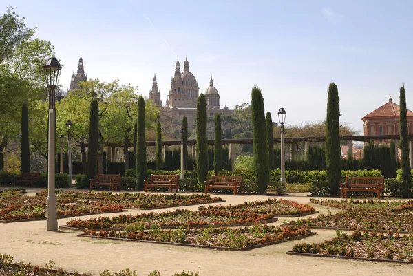 Kreikkalainen teatteripuutarha. Barcelonassa. Espanja — kuvapankkivalokuva