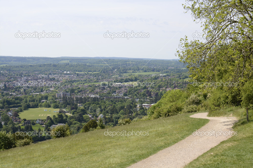 View over Dorking. Surrey. England