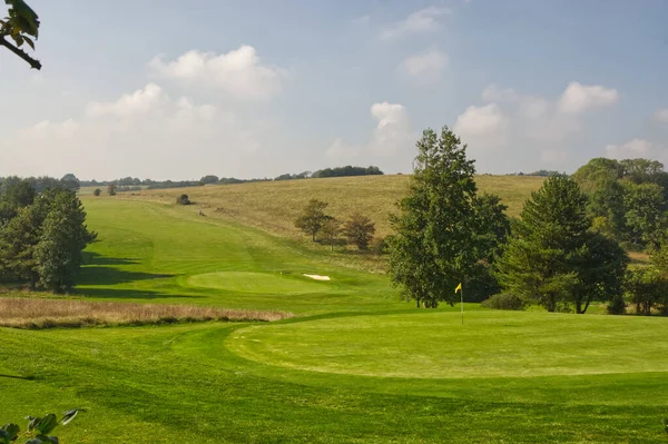 Golfplatz Und Landschaft Auf Den South Downs Der Nähe Von — Stockfoto